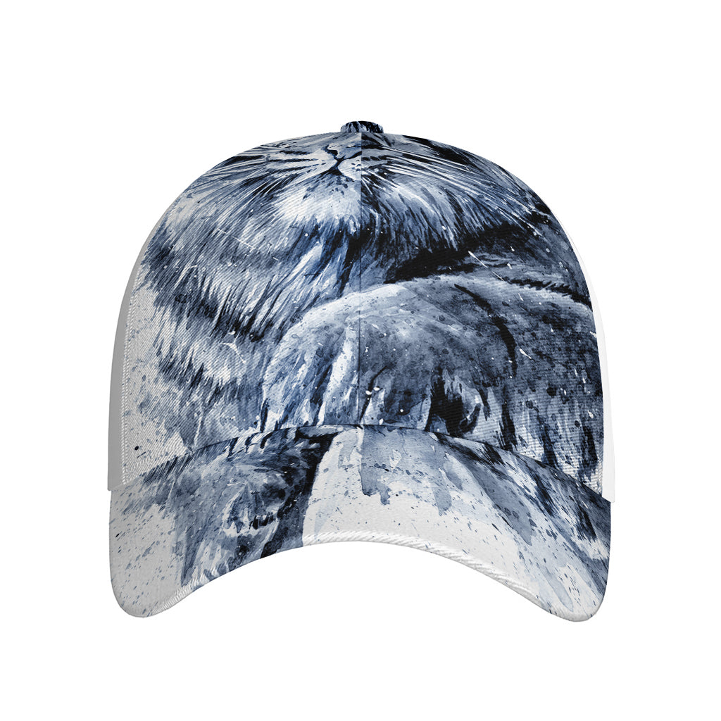 White Tiger Painting Print Baseball Cap