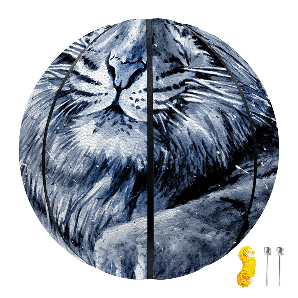 White Tiger Painting Print Basketball