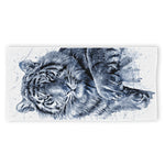 White Tiger Painting Print Beach Towel