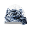 White Tiger Painting Print Beanie