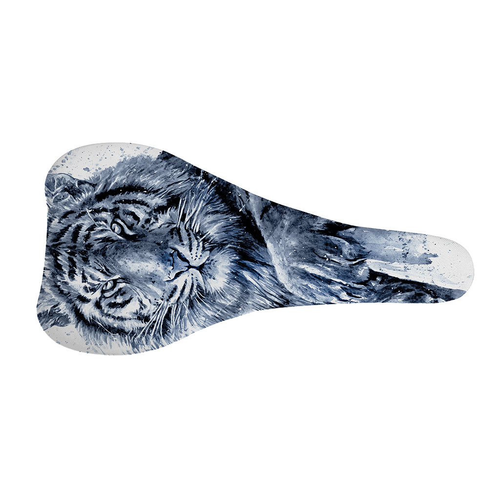 White Tiger Painting Print Bicycle Seat Cover