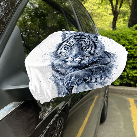 White Tiger Painting Print Car Side Mirror Covers