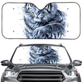 White Tiger Painting Print Car Windshield Sun Shade