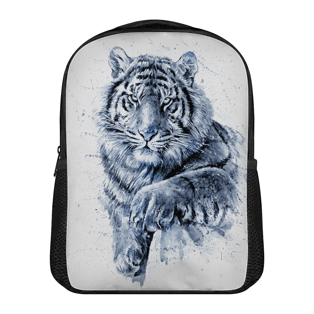 White Tiger Painting Print Casual Backpack