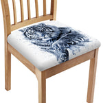 White Tiger Painting Print Chair Cushion Cover