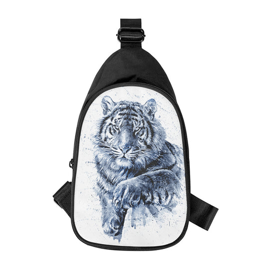 White Tiger Painting Print Chest Bag