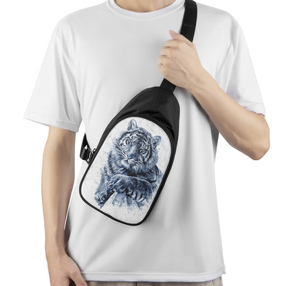 White Tiger Painting Print Chest Bag