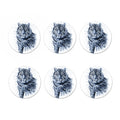 White Tiger Painting Print Coaster Set