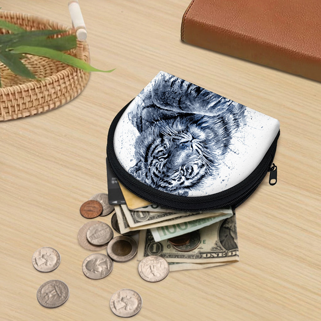 White Tiger Painting Print Coin Purse