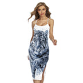 White Tiger Painting Print Cross Back Cami Dress
