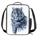 White Tiger Painting Print Crossbody Lunch Bag