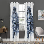 White Tiger Painting Print Curtain