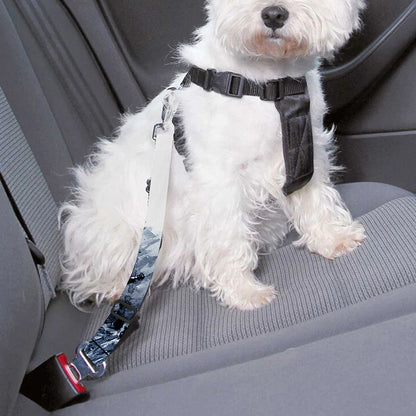 White Tiger Painting Print Dog Seat Belt