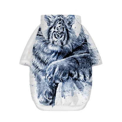 White Tiger Painting Print Dog Zip Up Hoodie