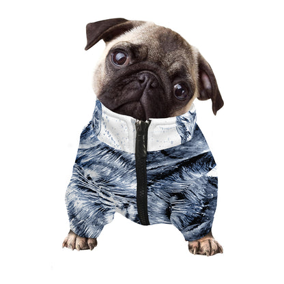White Tiger Painting Print Dog Zip Up Jacket