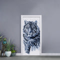 White Tiger Painting Print Door Sticker