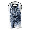 White Tiger Painting Print Double Neoprene Wine Tote