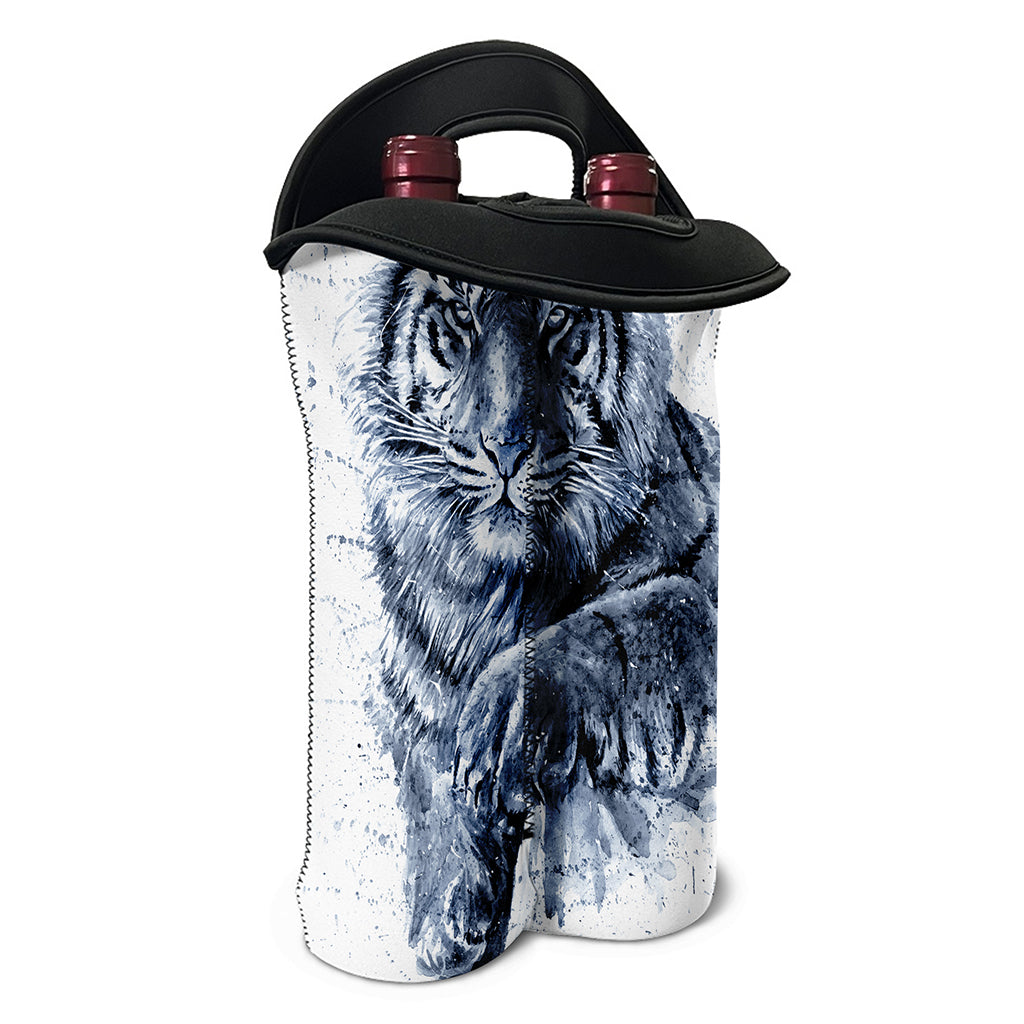 White Tiger Painting Print Double Neoprene Wine Tote