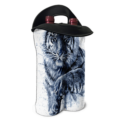 White Tiger Painting Print Double Neoprene Wine Tote