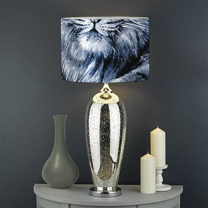 White Tiger Painting Print Drum Lamp Shade