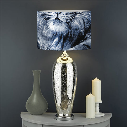 White Tiger Painting Print Drum Lamp Shade