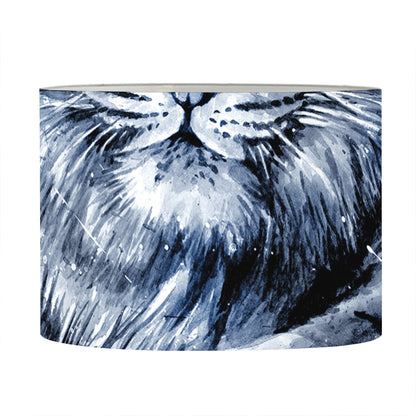 White Tiger Painting Print Drum Lamp Shade