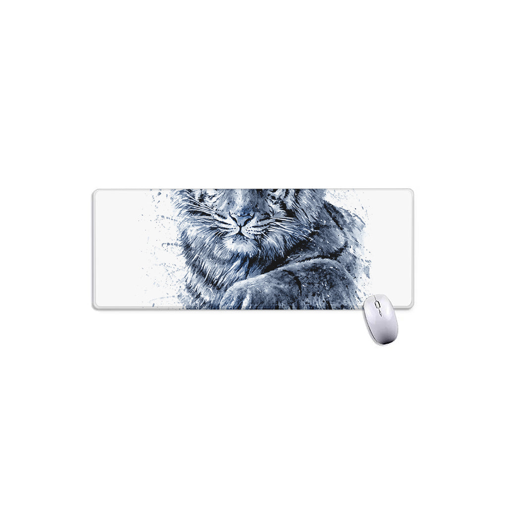 White Tiger Painting Print Extended Mouse Pad