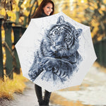 White Tiger Painting Print Foldable Umbrella