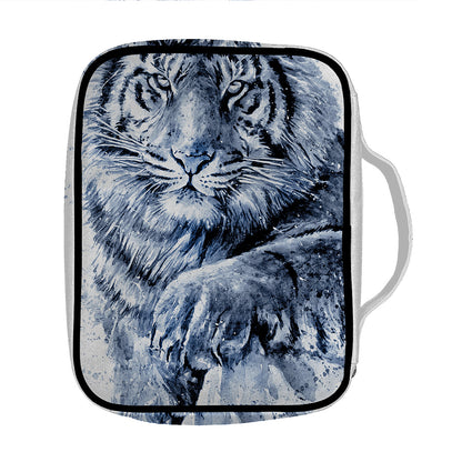 White Tiger Painting Print Front Pocket Bible Bag