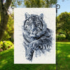 White Tiger Painting Print Garden Flag