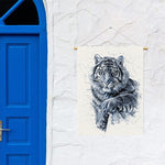 White Tiger Painting Print Garden Flag