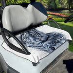 White Tiger Painting Print Golf Cart Seat Cover
