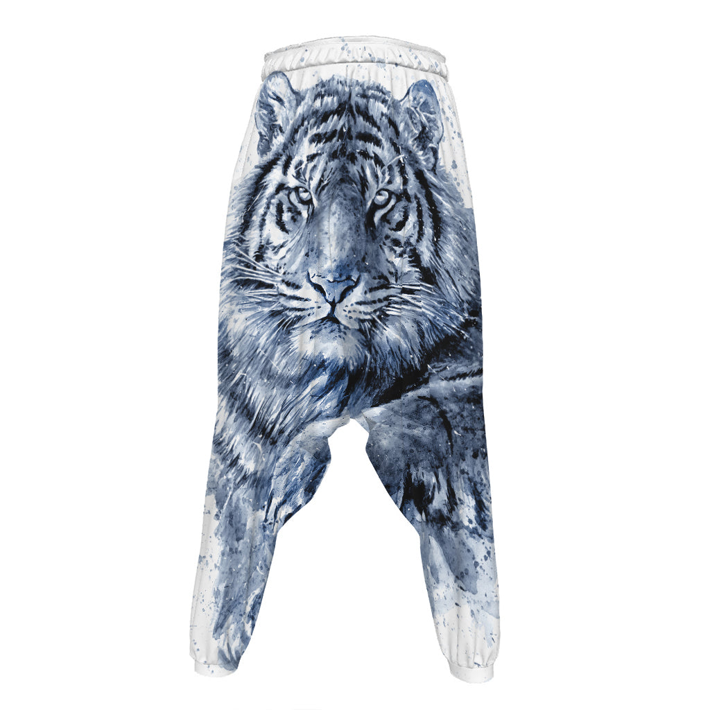 White Tiger Painting Print Hammer Pants