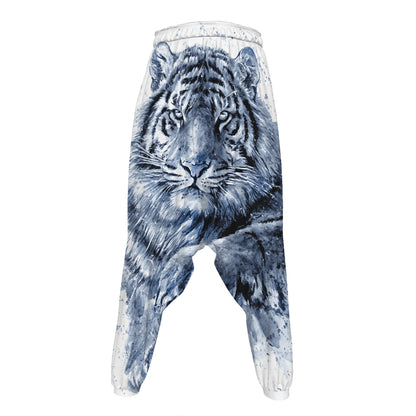 White Tiger Painting Print Hammer Pants
