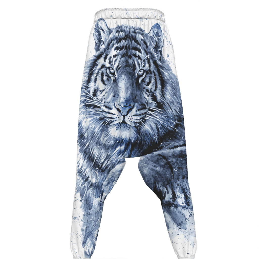 White Tiger Painting Print Hammer Pants