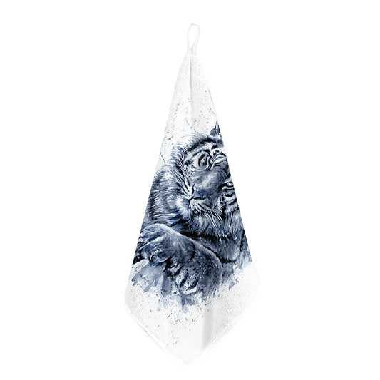 White Tiger Painting Print Hand Towel