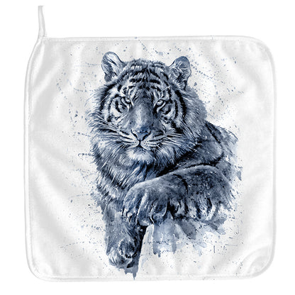 White Tiger Painting Print Hand Towel