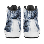 White Tiger Painting Print High Top Leather Sneakers