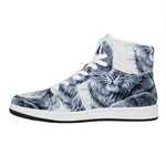 White Tiger Painting Print High Top Leather Sneakers