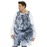 White Tiger Painting Print Hoodie Blanket