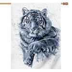 White Tiger Painting Print House Flag