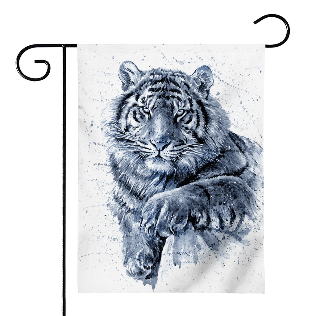 White Tiger Painting Print House Flag