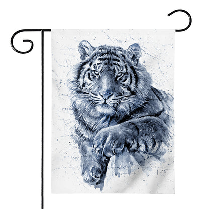 White Tiger Painting Print House Flag