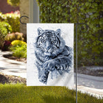 White Tiger Painting Print House Flag