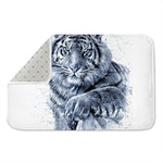White Tiger Painting Print Indoor Door Mat
