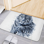 White Tiger Painting Print Indoor Door Mat