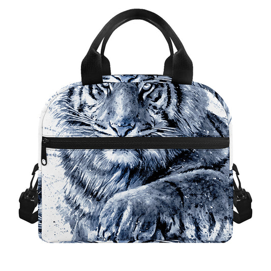 White Tiger Painting Print Insulated Lunch Bag