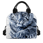 White Tiger Painting Print Insulated Lunch Bag