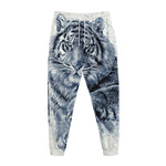 White Tiger Painting Print Jogger Pants