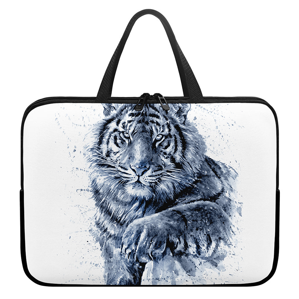 White Tiger Painting Print Laptop Sleeve With Handle